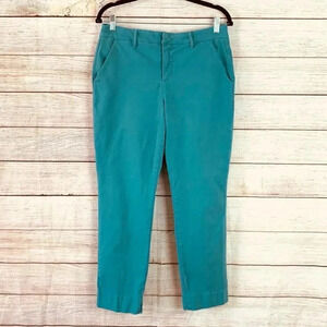 Level 99 Slim Straight Crop Chino Pants Women’s Size 29 Turquoise Anthropologie